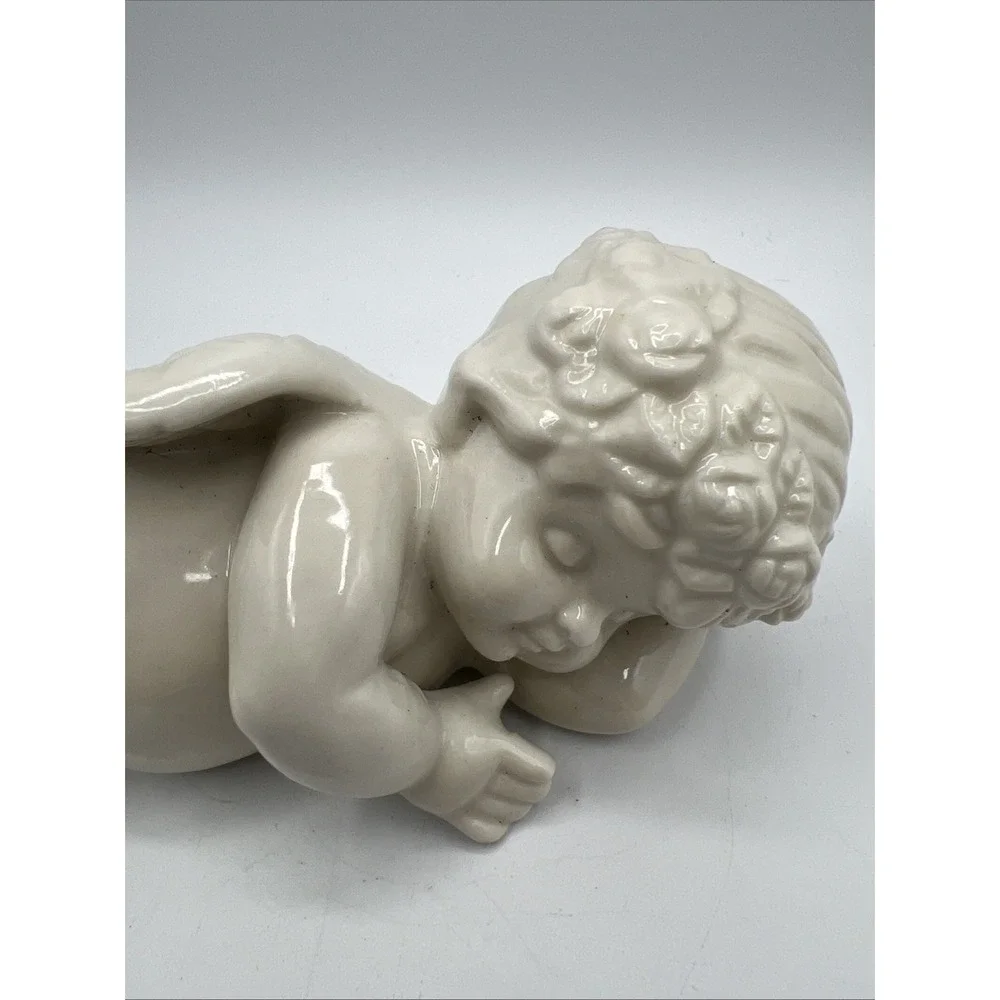 Vintage Porcelain‎ Cherub Sleeping Angel Shelf Sitter, Vintage JCPenney 7